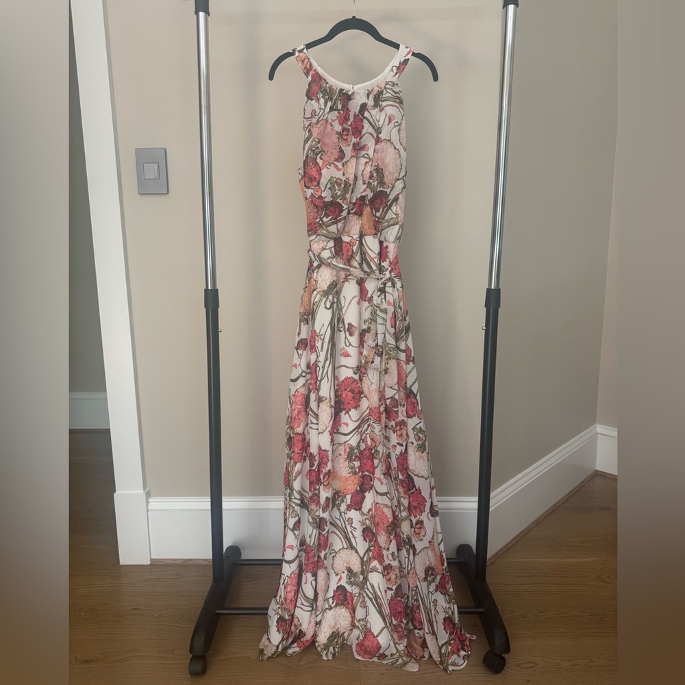 Adrianna Papell Floral Sleeveless Halter Maxi Dress, Size 16W - Picture 7 of 10